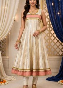 Elegant Cream Ethnic Gown