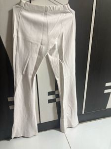 White Split Flare Pants