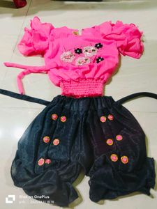 Top & Skirt Pink And Black