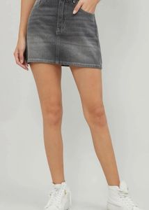Gray Denim Mini Skirt