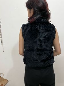 Fur Coat Black Vest