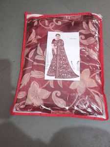 Maroon Floral Print Saree