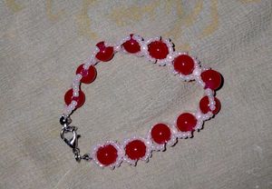 Purple &amp; Clear Beaded Bracelet