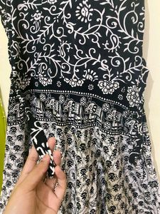 Long Black Cotton Kurti