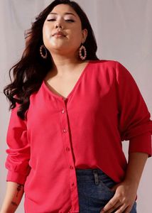 hurry!!! Plus size 5xl red shirt top