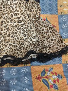 Leopard Print Lace Trim Top