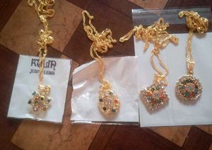 Elegant Gold Plated Pendants with Stones