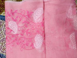 Elegant Pink Embroidered Saree
