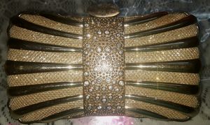 Glamorous Gold Clutch Purse For Wedding Designer