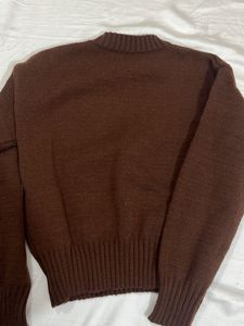 Brown Sweater with Bow Detail