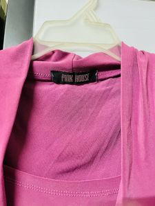 Pink Draped Top y2k Stretchable
