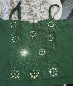 Elegant Green Embellished Pant Suit with jacket