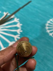 Golden Colour Earrings With Round Base