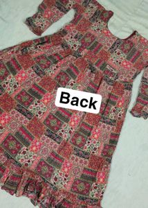 Ethnic Print A-line Frock with Dupatta
