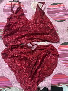 Lace Bralette and Panty Set
