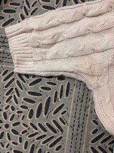 Chic White Cable Knit Polo Top