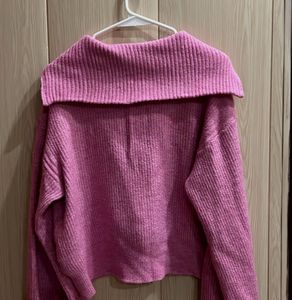 Boohoo Pink Knit Pullover Sweater