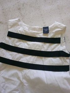 White Striped Sleeveless Dress for 2years girl
