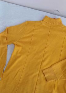 Mustard Yellow Knit Turtleneck Sweater