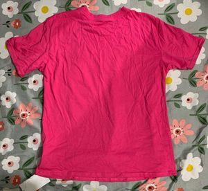 Hot Pink Cotton Graphic Tee