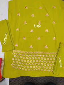 Stylish Lime Green Embroidered Kurta Set