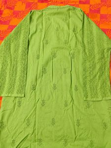 Green Embroidered Kurta