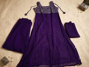 Elegant Purple Anarkali Suit Set