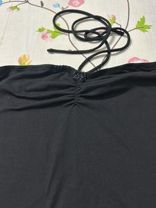 Black Halter Neck Tube Top