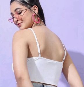 White Cutout Crop Top