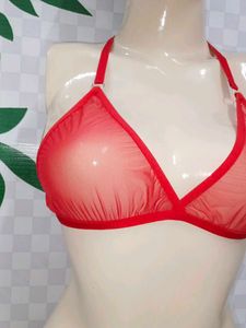 (1441)Red Sheer Lingerie Set