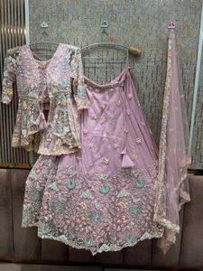 Pink Farshi garara Long Indo Dress crop top lehga