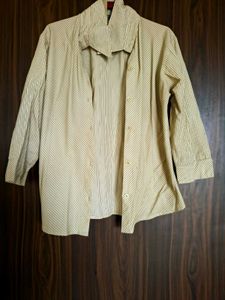 Classic Butter Yellow Striped Button-Up Shirt