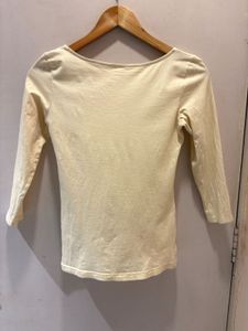 Cream Lace Square Neck Top