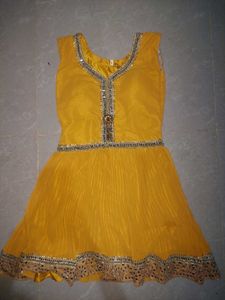 Elegant Yellow Embellished Ethnic Gown