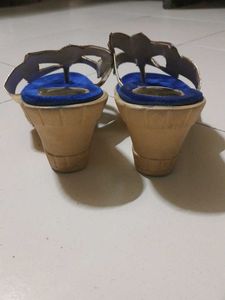 Blue Embellished Thong Sandals