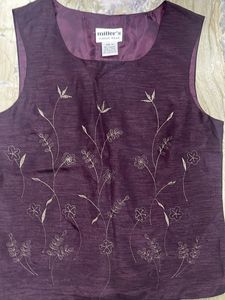 Elegant Embroidered Sleeveless Top