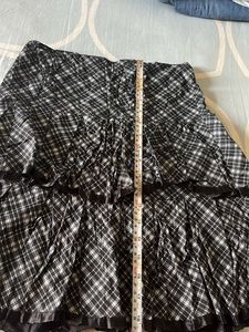 Plaid Ruffle Mini Skirt
