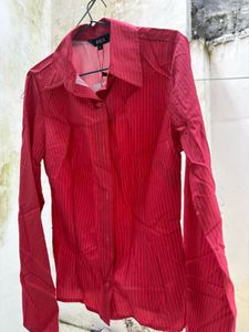 OYELA Pink Striped Button-Up Top