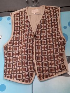 Geometric Patterned Vintage Vest