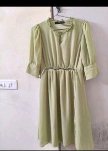 Elegant Light Green Midi Dress