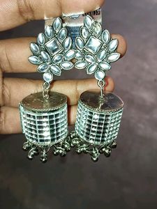 Mirror Jhumka Earrings &amp;Stude