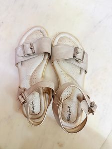 Girls Silver/Champagne Party Sandals – Size 37 – G