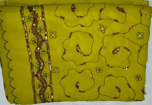 vintage  y2k full sequins lime yellow