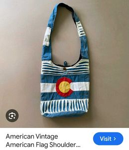 Unique Colorado Flag Denim Hobo Bag