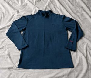 Original Puma Navy Athletic Mock-Neck tshirt