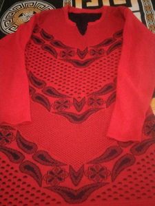 Red Knit Pullover