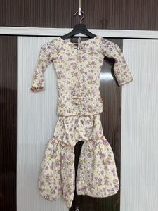 Girls Floral Print Kurta Set