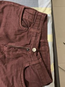 Brown Wide Leg Denim Jeans
