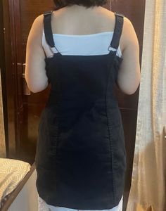 H&amp;M Black Button-Down Denim Dungaree