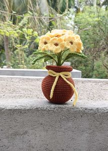 Crochet Yellow Flower in Pot
